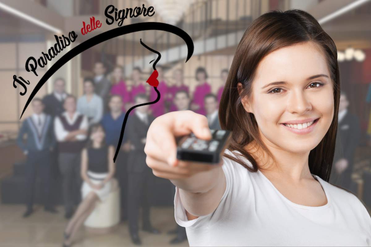ragazza con telecomando, logo e cast il paradiso