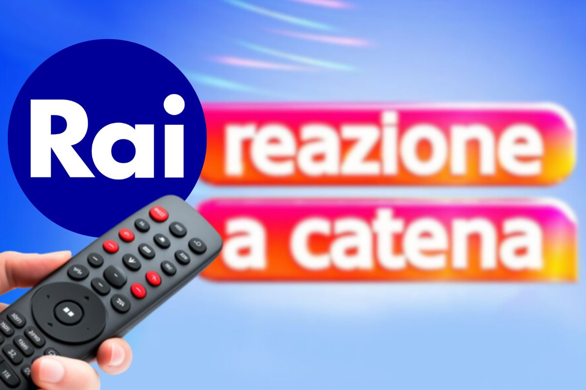 Logo Rai, telecomando e logo Reazione a Catena